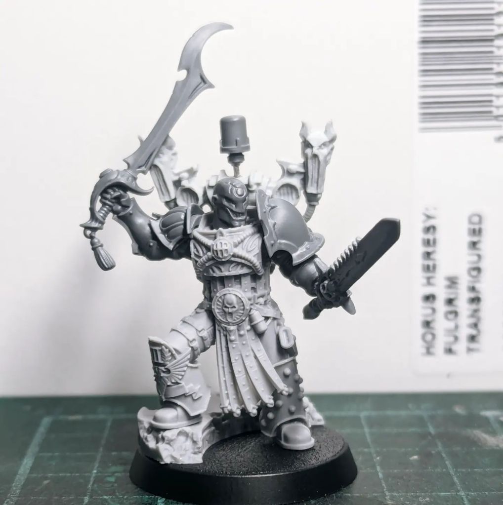 Warhammer 40000 (40k) Lucius the Eternal Proxy Emperor's Children or Creations of Bile - converted using power sword and Painbringer on Horus Heresy Captain Lucius Sculpt - Lord of Slaanesh