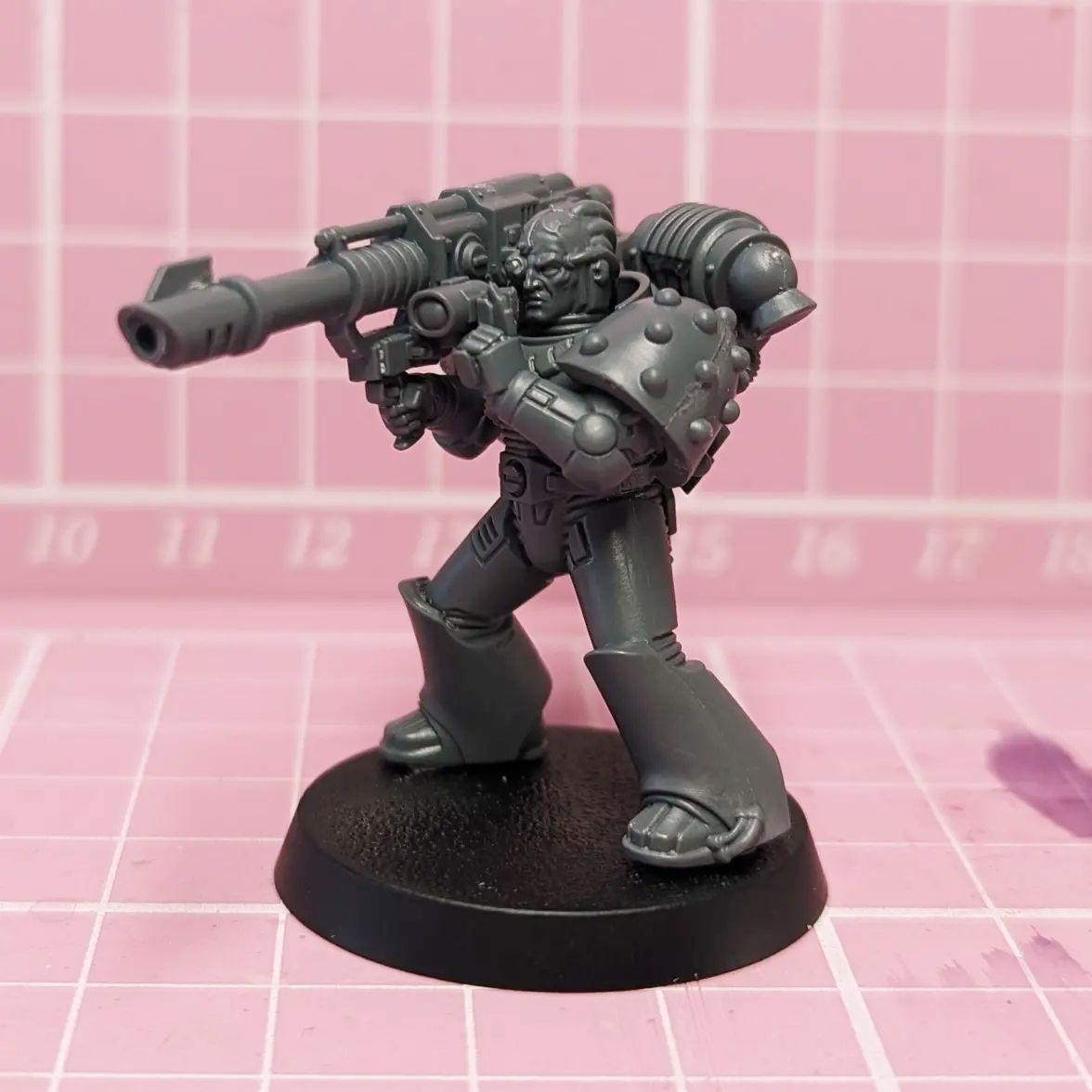 MkVI Power Armour Space Marine with Lascannon