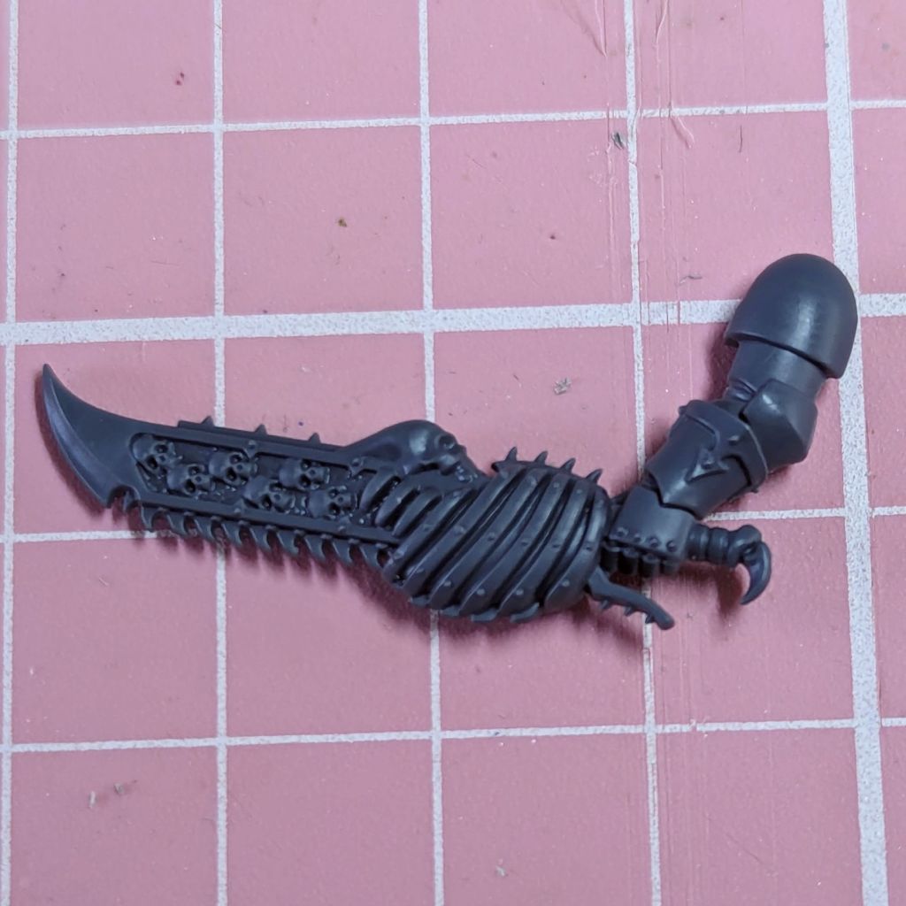 Chaos Space Marine Chainsword from the Nemesis Claw sprue